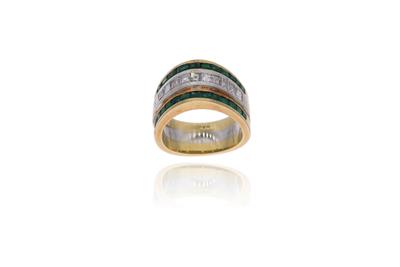 Anello con diamanti e smeraldi - Asta Preziosi Anello con diamanti e smeraldi - Asta Preziosi