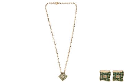 Zancan parure collana e paio di orecchini con diamanti e smeraldi - Asta Preziosi Zancan parure collana e paio di orecchini con diamanti e smeraldi - Asta Preziosi