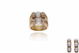 Parure anello e orecchini con diamanti e perle - Asta Preziosi Parure anello e orecchini con diamanti e perle - Asta Preziosi