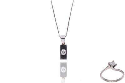 Anello collana e ciondolo con diamanti - Asta Preziosi