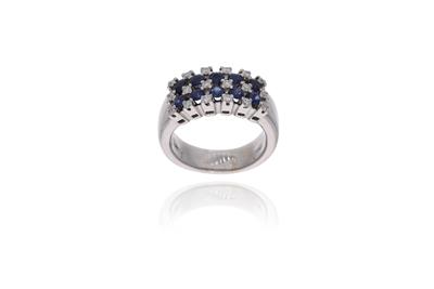 Anello con diamanti e zaffiri - Asta Preziosi