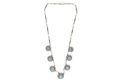 Collana con zirconi azzurri e microperle - Asta Preziosi