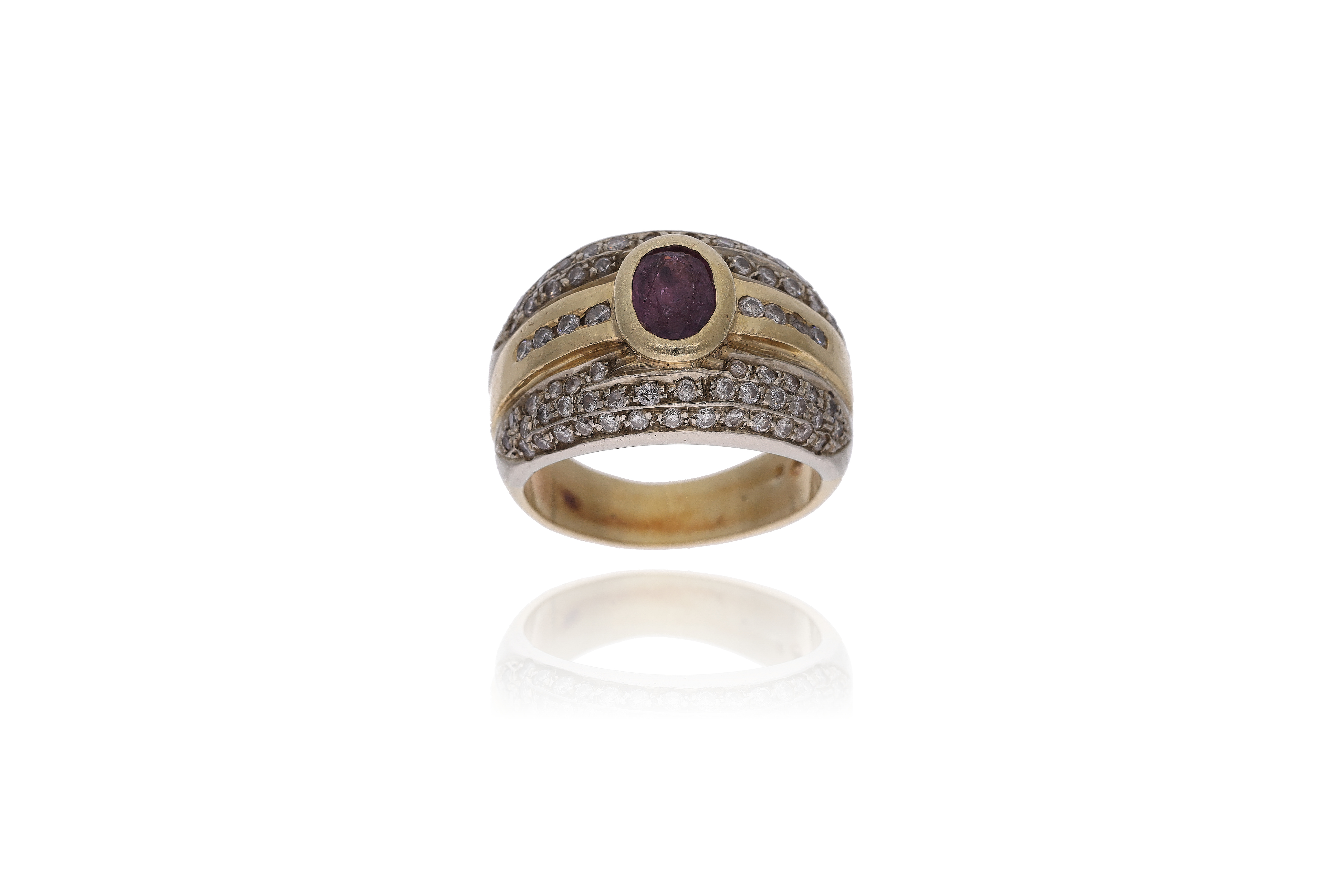 Anello con diamanti e rubino - Asta Preziosi