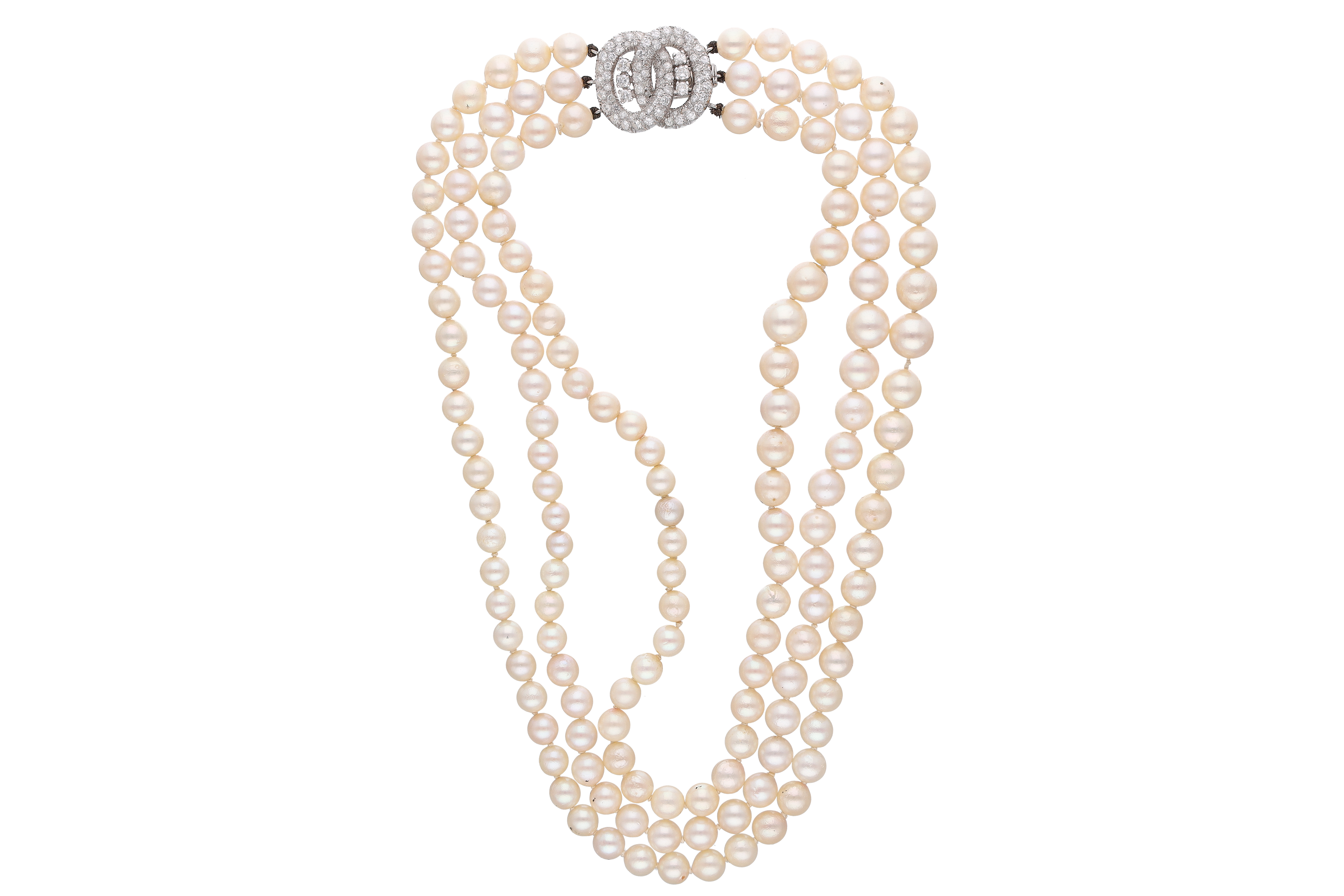 Collana di perle coltivate e diamanti - Asta Preziosi