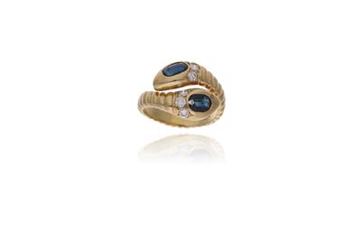 Anello con diamanti e zaffiri - Asta Preziosi Anello con diamanti e zaffiri - Asta Preziosi