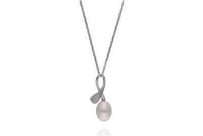 Collana con pendente con perla e diamanti - Asta Preziosi Collana con pendente con perla e diamanti - Asta Preziosi