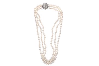 Collana perle con diamanti - Asta Preziosi Collana perle con diamanti - Asta Preziosi