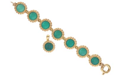 Bracciale e ciondolo con pietre - Asta Preziosi