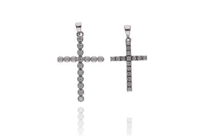 Coppia di ciondoli con diamanti - Asta Preziosi