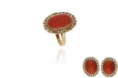 Parure anello e orecchini con coralli - Asta Preziosi
