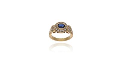 Anello con diamanti e zaffiro - Asta Preziosi Anello con diamanti e zaffiro - Asta Preziosi
