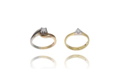 Due anelli con diamanti - Asta Preziosi Due anelli con diamanti - Asta Preziosi