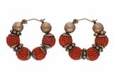 Parure bracciale e paio di orecchini con coralli - 