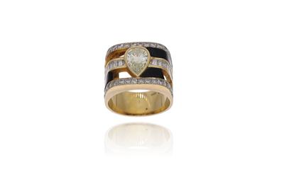 Anello con diamanti e onice - 