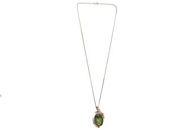 Collana e ciondolo con ametiste, peridoti - 