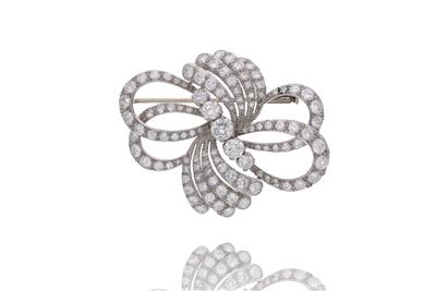 Spilla a fiocco con diamanti - Asta Preziosi