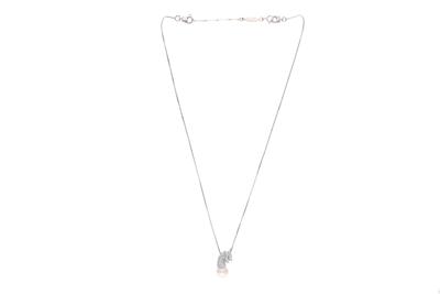 Collana con ciondolo con diamanti e perla - 