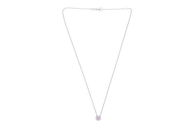 Collana con pendente zaffiro rosa e diamanti - 