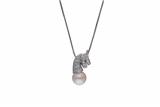 Collana con ciondolo con diamanti e perla - 