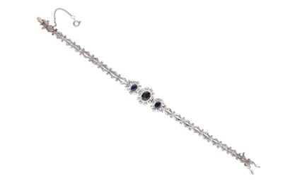 Bracciale con zaffiri e diamanti - 