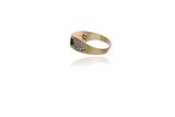 Anello con diamanti e zaffiro - 