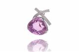 Ciondolo con kunzite e diamanti - 