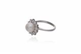 Anello con diamanti e perla - 