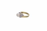 Anello con perla e diamanti - 