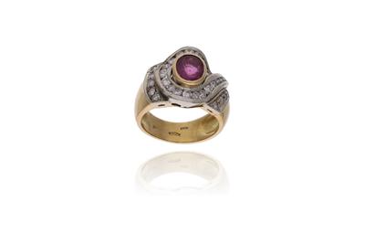 Anello con diamanti e rubino - Asta Preziosi