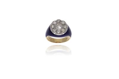 Anello con diamanti e smalto - Asta Preziosi
