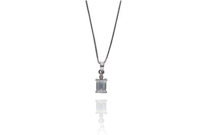 Collana con acquamarina e piccolo diamante - Asta Preziosi