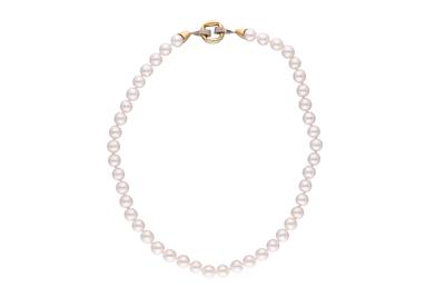 Collana di perle coltivate con diamanti - Asta Preziosi