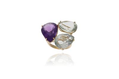 Anello con ametista e quarzi - Asta Preziosi