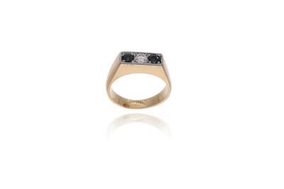 Anello con diamante e zaffiri - Asta Preziosi
