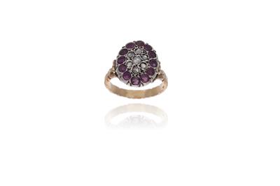 Anello con diamanti, corindoni e pietre - Asta Preziosi