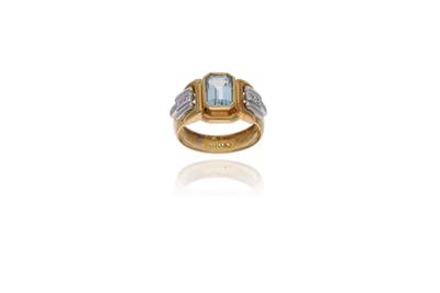 Anello con topazio e diamanti - Asta Preziosi