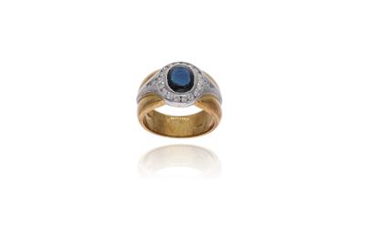 Anello con zaffiro e diamanti - Asta Preziosi