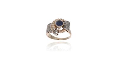 Anello con zaffiro e diamanti - Asta Preziosi
