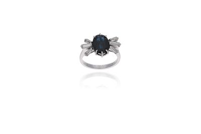 Anello con zaffiro e diamanti - Asta Preziosi