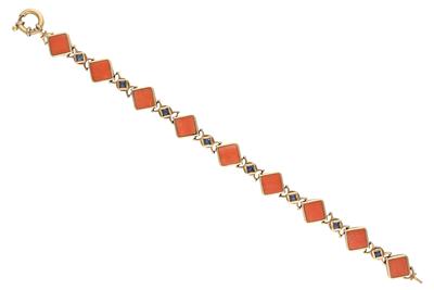 Bracciale con corallo e pietre - Asta Preziosi