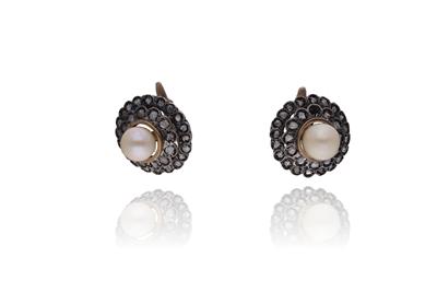Orecchini con diamanti e perle coltivate - Asta Preziosi