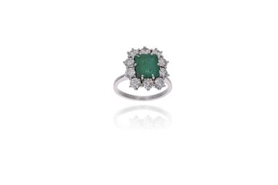 Anello con diamanti e smeraldo - Asta Preziosi