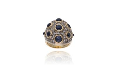 Anello con diamanti e zaffiri - Asta Preziosi