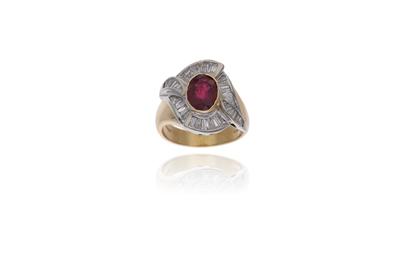 Anello con rubino e diamanti - Asta Preziosi