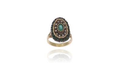 Anello con smeraldi e diamanti - Asta Preziosi