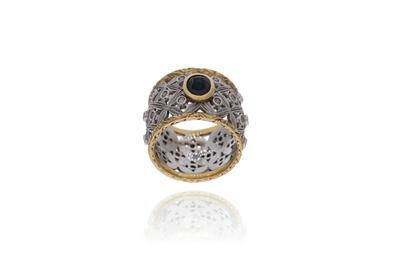 Anello con zaffiro e diamanti - Asta Preziosi
