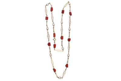 Collana con perle e coralli - Asta Preziosi