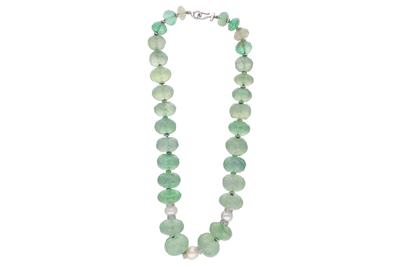 Collana con pietre, perle e diamanti - Asta Preziosi