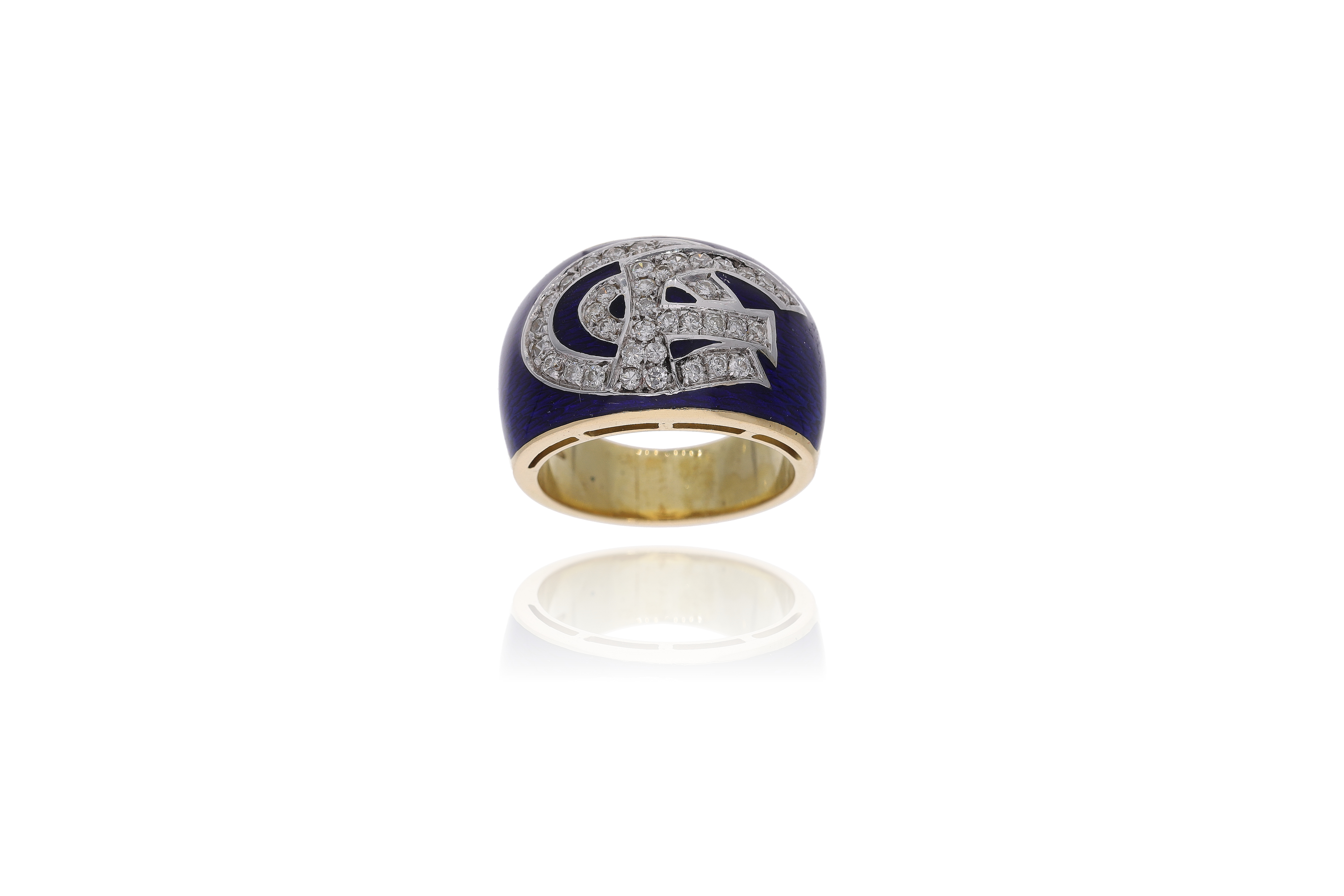 Anello con diamanti e smalti - Asta Preziosi
