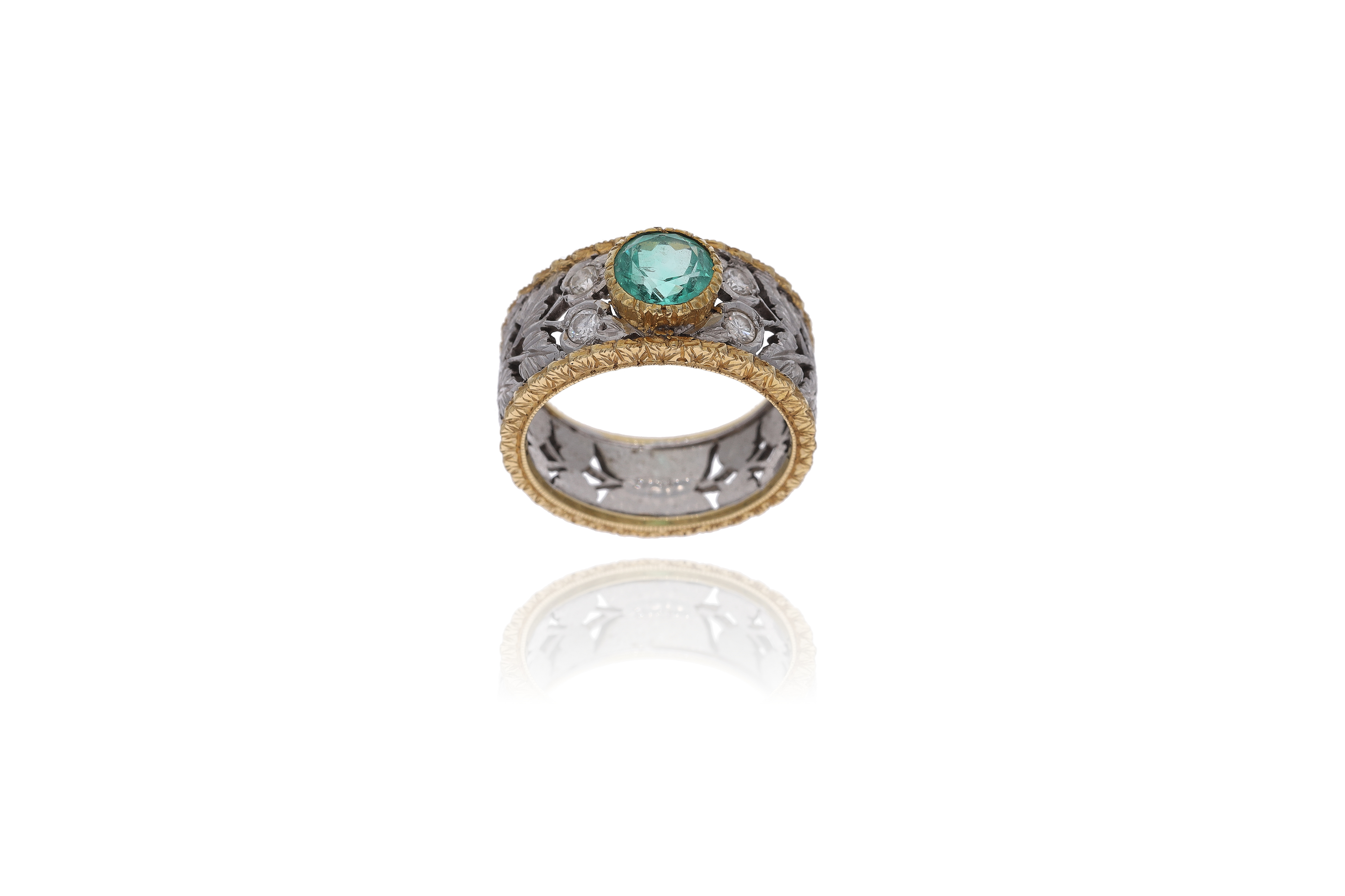 Anello con smeraldo e diamanti - Asta Preziosi